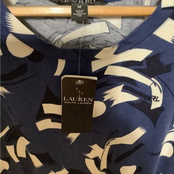 Ralph Lauren black label‎ Blue Geometric-print Tank Top size M - Picture 4 of 8